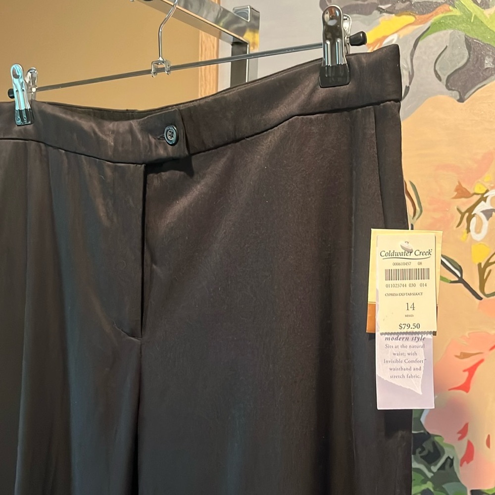 LAST CHANCE NWT Coldwater Creek Silk Pants Waist: 17” Rise 11” Length: 32” Black